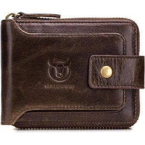 Genuine Leather Wallet for Men Large Capacity ID Window Card Case with Zip